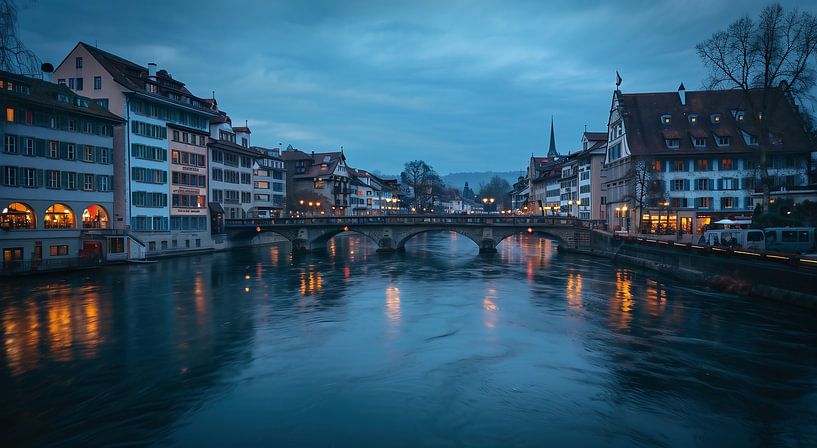 Blue hour in the city by fernlichtsicht