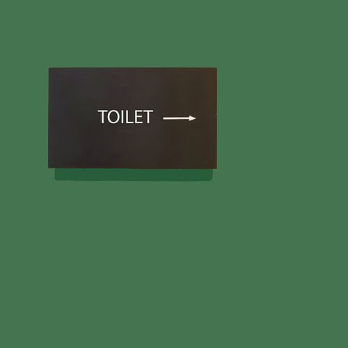 Toilettes → Typographie minimaliste en vert