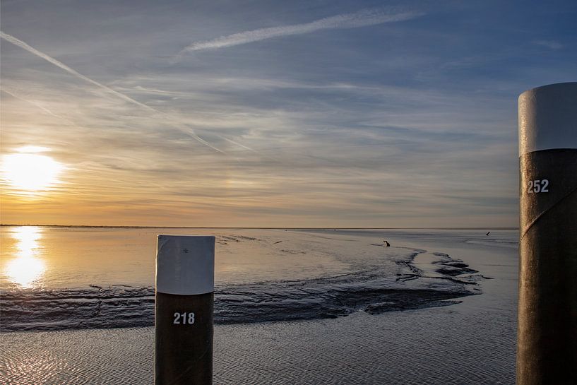 sunset at the pier of Holwerd by anne droogsma