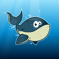 Happy whale under water!