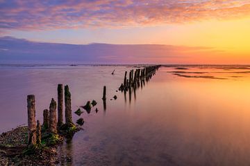 A beautiful sunset over the Wadden Sea by Bas Meelker