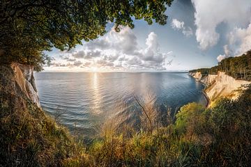 Chalk cliffs at sunrise on the island of Rügen