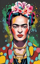 Frida painting abstract by Ayyen Khusna