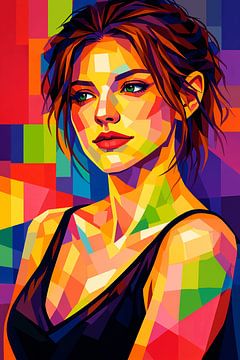 Chromatische Harmonie – Polygon-Porträt von Dodik Hariyono