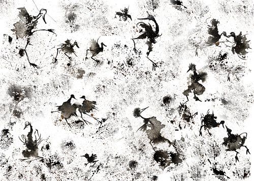 Pearl Birds Playing by Myung Beekman