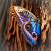 Papillon de couleur bleu vif sur Digital Art Nederland