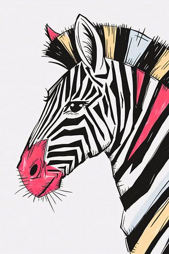 Abstracte kleurrijke zebra tekening
