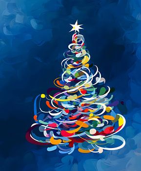 Abstract colourful Christmas tree