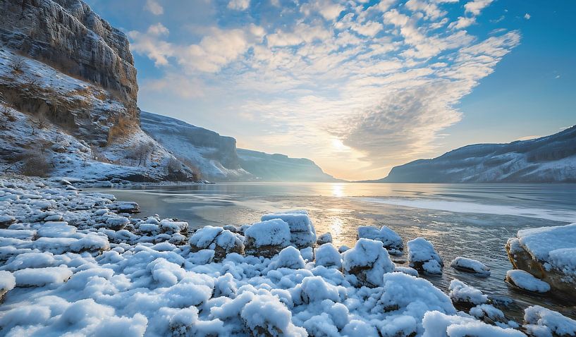 Winter an Norwegens Küste von fernlichtsicht