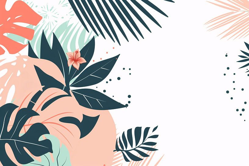 Tropical leaves and flowers illustration by Art & Soul Creations