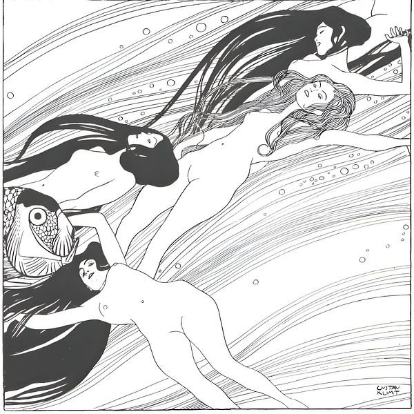 Gustav Klimt - Het bloed van vissen van Vivanne