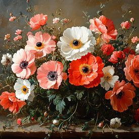 schilderachtig stilleven met bloemen van Egon Zitter