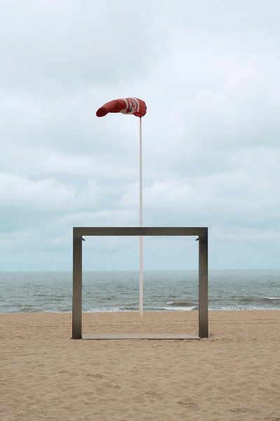 Sea view with red flag by Arno Maetens