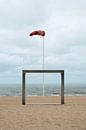 Sea view with red flag by Arno Maetens thumbnail