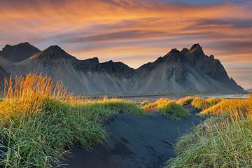 Zonsondergang bij Vestrahorn