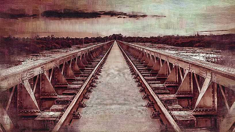 Die schöne Brug van Moerputten als Federzeichnung, Ölmalerei, Gouache, Impasto und andere Varianten. von Maurice Meerten