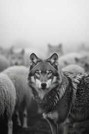 Wolf in the fog by Poster Art Shop