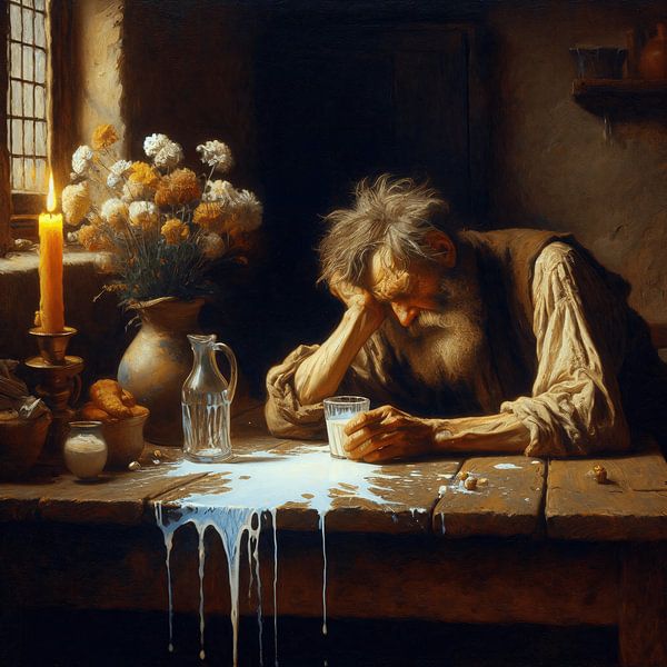 Weinen über verschüttete Milch von Matteo Bellini