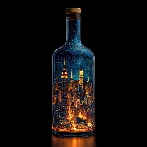 New York dans une bouteille en verre
