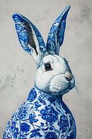 Konijn Porselein Delfts Blauw
