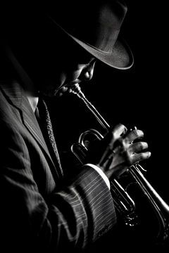 Jazz in zwart-wit van Poster Art Shop