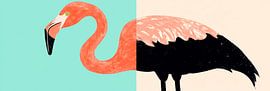 Flamingo in a unique design by Poster Art Shop