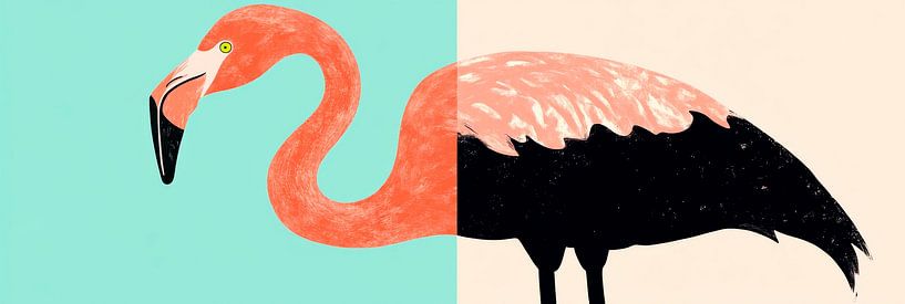 Flamingo in a unique design by Poster Art Shop