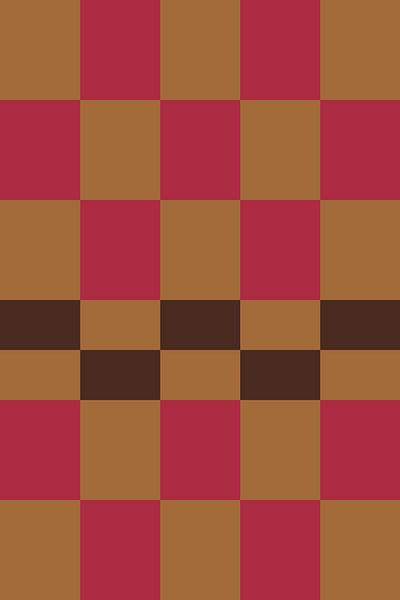 Retro kunst uit de jaren 70. Abstracte geometrische vormen in roze, oker, bruin. van Dina Dankers