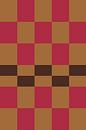 Retro kunst uit de jaren 70. Abstracte geometrische vormen in roze, oker, bruin. van Dina Dankers thumbnail