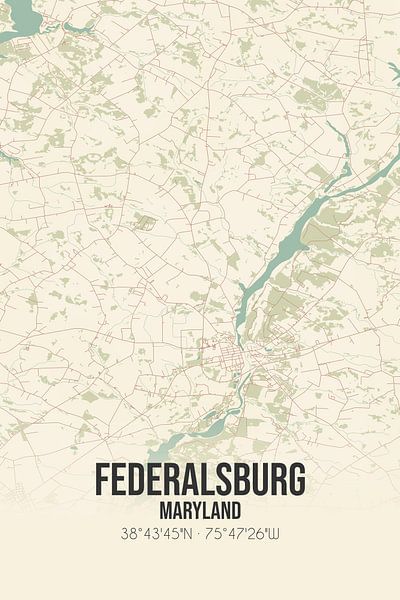 Vintage map of Federalsburg (Maryland), USA. by Prints of Place