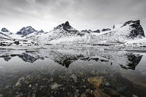 Panoramic view on Senja island in Northern Norway during winter