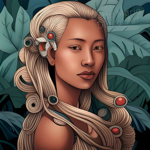 Femme Yanomami, art africain par Betty Maria Digital Art