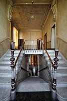 Urbex stairs in abandoned building.
