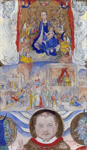 James Ensor. Ikone der Jungfrau Maria mit Porträt von 1000 Schilderijen