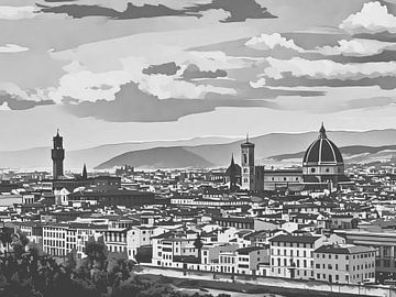 Panoramisch uitzicht op Florence van Sergio Pazzano