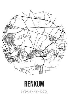 Renkum (Gelderland) | Landkaart | Zwart-wit van Rezona