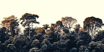 Tree tops in the jungle by Vlindertuin Art