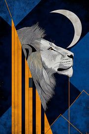 Löwenkopf mit geometrischen Formen von Poster Art Shop