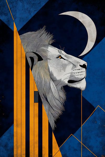 Lion's head with geometric shapes by Poster Art Shop