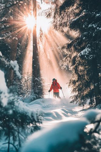 Winterwandelaars in een zonnestraal