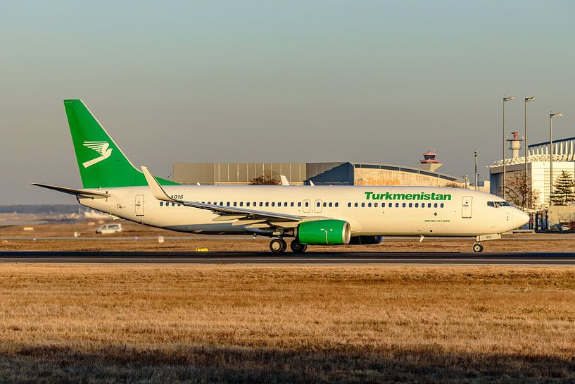 Take-off Turkmenistan Boeing 737-800. by Jaap van den Berg