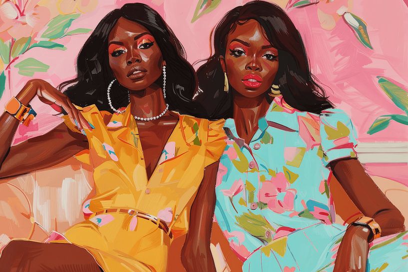 &quot;Friends&quot;, colourful portrait, fashion by Carla Van Iersel