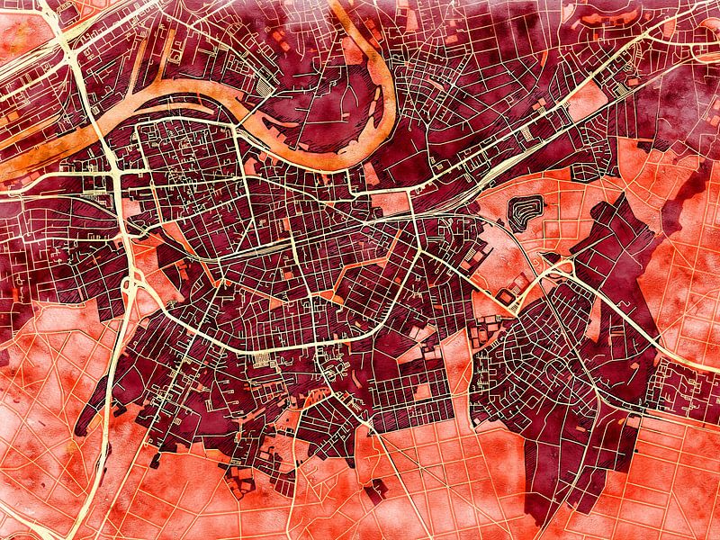 Carte de Offenbach am Main avec le style 'Amber Autumn' par Maporia