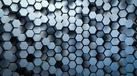 Abstract honeycomb structure in blue