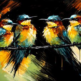 Mangeurs d'abeilles sur un fil sur Linda de Klein