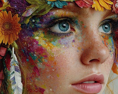 vrouw met bloemen print