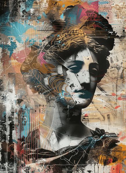 Greek bust in pop art style by Studio Allee