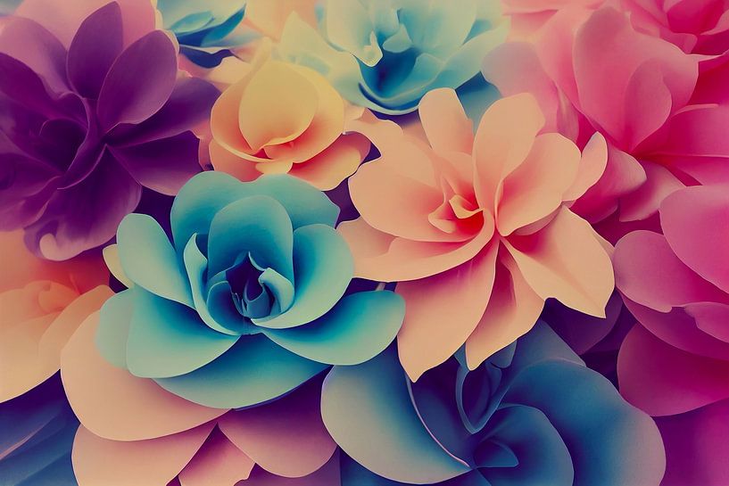 Pastelkleurige bloemenachtergrond, kunstillustratie van Animaflora PicsStock