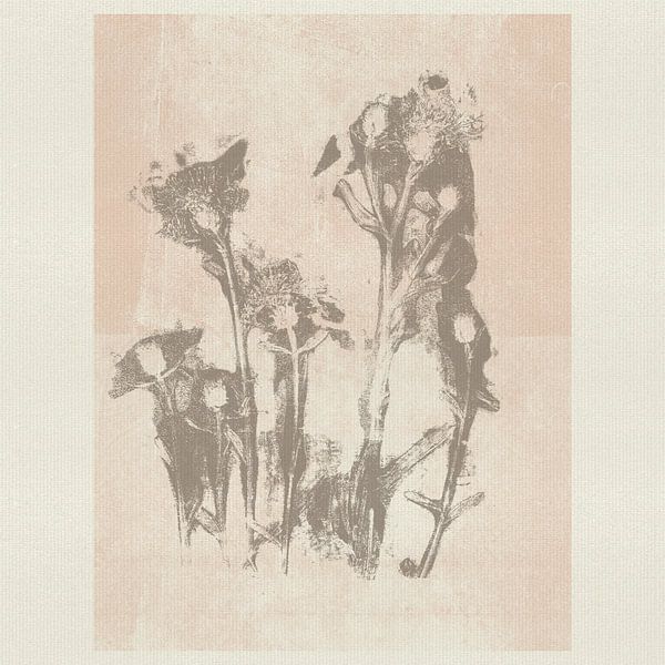 Scandinavian botanical with natural wild flowers by Dina Dankers