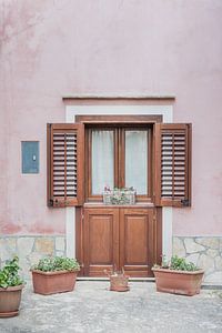 Tür und rosa Wand in Sizilien | Italien